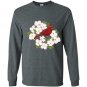 Red cardinal bird pink dogwood flower Long Sleeve Gildan