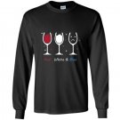 Red white blue funny wine glass Long Sleeve Gildan