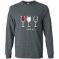 Red white blue funny wine glass Long Sleeve Gildan