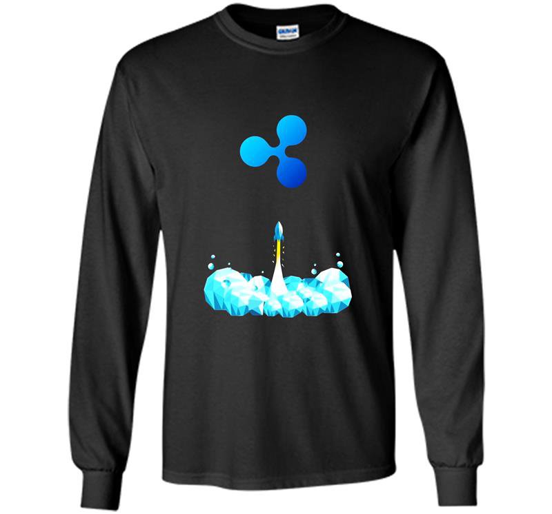 Ripple to the moon xrp crypto currency tee Long Sleeve Gildan