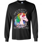 Shes beauty shes grace she can stab you in the face Long Sleeve Gildan