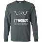 Shrug it works on my machine funny programmer excuse Long Sleeve Gildan