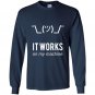 Shrug it works on my machine funny programmer excuse Long Sleeve Gildan