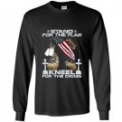 Stand for the flag kneel for the cross soldier veteran tee Long Sleeve Gildan