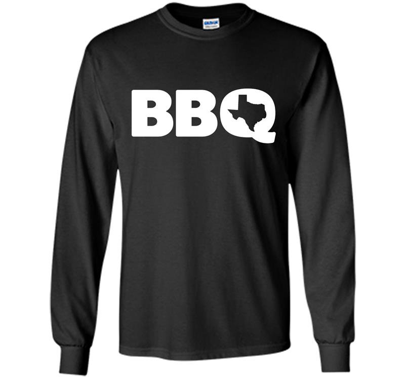 Texas graphic barbecue cranberry tovacu Long Sleeve Gildan
