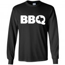 Texas graphic barbecue cranberry tovacu Long Sleeve Gildan