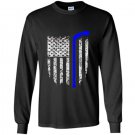 Thin blue line american flag hockey Long Sleeve Gildan