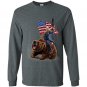 Usa president donald trump ride america war bear Long Sleeve Gildan