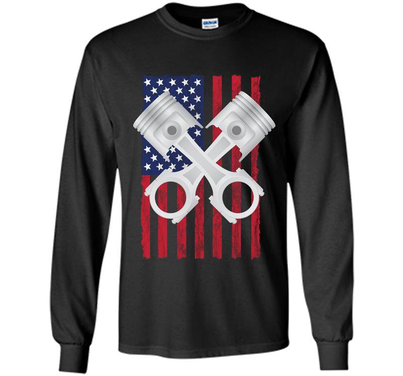 Usa distressed look drag racing Long Sleeve Gildan