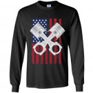 Usa distressed look drag racing Long Sleeve Gildan