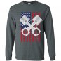 Usa distressed look drag racing Long Sleeve Gildan
