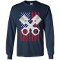 Usa distressed look drag racing Long Sleeve Gildan