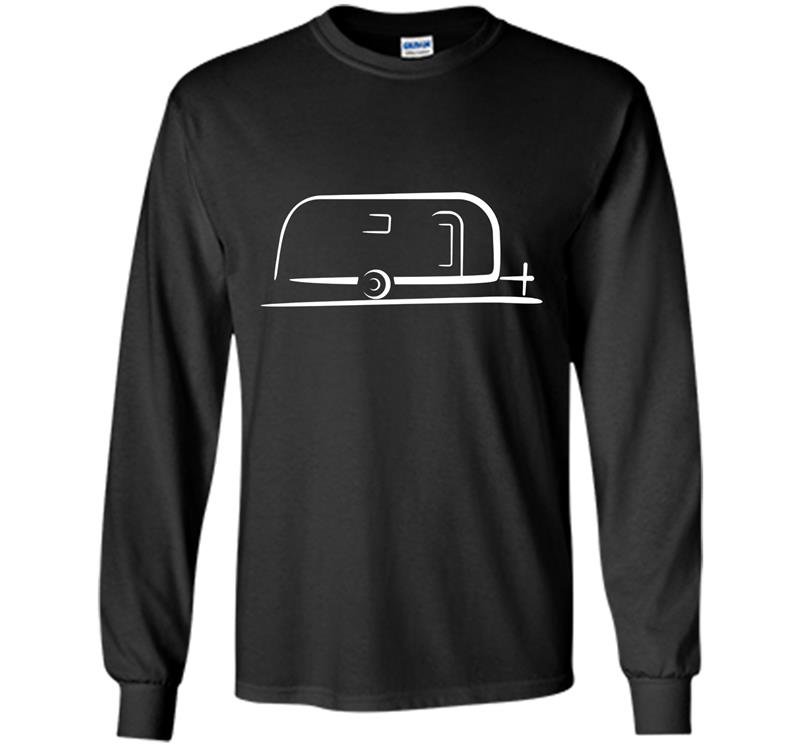 Vintage airstream style streamlined trailer Long Sleeve Gildan