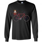 Vintage puppy corgi bicycle cute outdoors biking cycling tee Long Sleeve Gildan