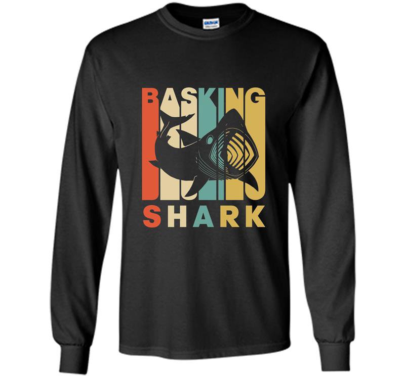 Vintage style basking shark silhouette Long Sleeve Gildan