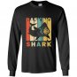 Vintage style basking shark silhouette Long Sleeve Gildan