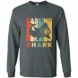 Vintage style basking shark silhouette Long Sleeve Gildan