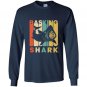Vintage style basking shark silhouette Long Sleeve Gildan