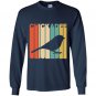 Vintage style chickadee silhouette Long Sleeve Gildan