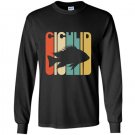 Vintage style cichlid silhouette Long Sleeve Gildan