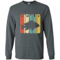 Vintage style cichlid silhouette Long Sleeve Gildan