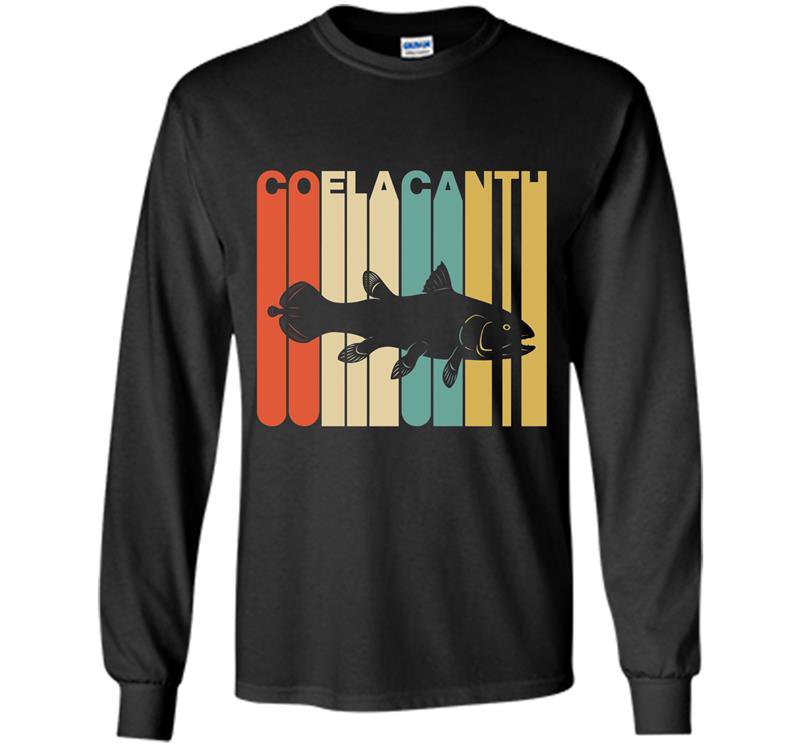 Vintage style coelacanth silhouette Long Sleeve Gildan