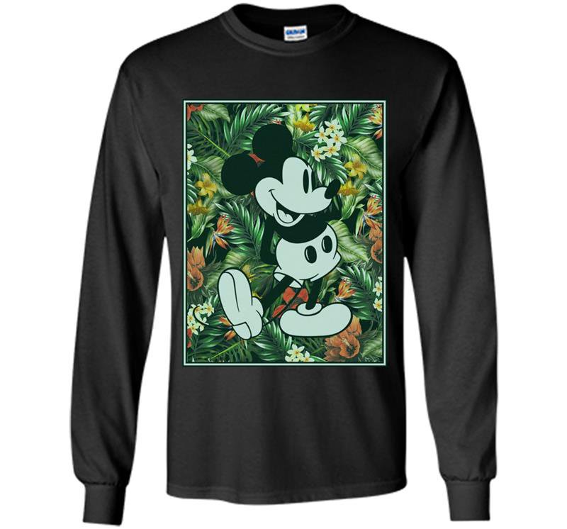 Womens disney tropical mickey Long Sleeve Gildan