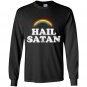 Womens satan ironic rainbow Long Sleeve Gildan