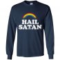 Womens satan ironic rainbow Long Sleeve Gildan