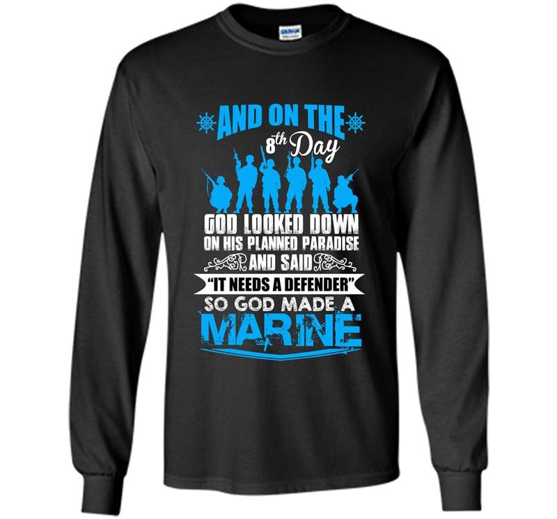 God made a marine Long Sleeve Gildan