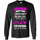 Gym dreaming about your perfect body Long Sleeve Gildan