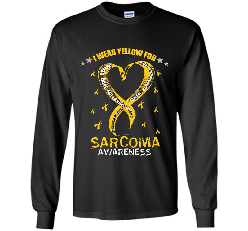 I wear yellow for sarcoma awareness Long Sleeve Gildan