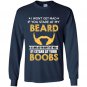 I wont get mad if you stare my beard funny Long Sleeve Gildan