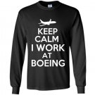 Keep calm i work at boeing Long Sleeve Gildan