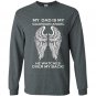 My dad is my guardian angle he waches over my back Long Sleeve Gildan