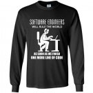 Software engineer will rule the world as soon as we finish one more line of code Long Sleeve Gildan