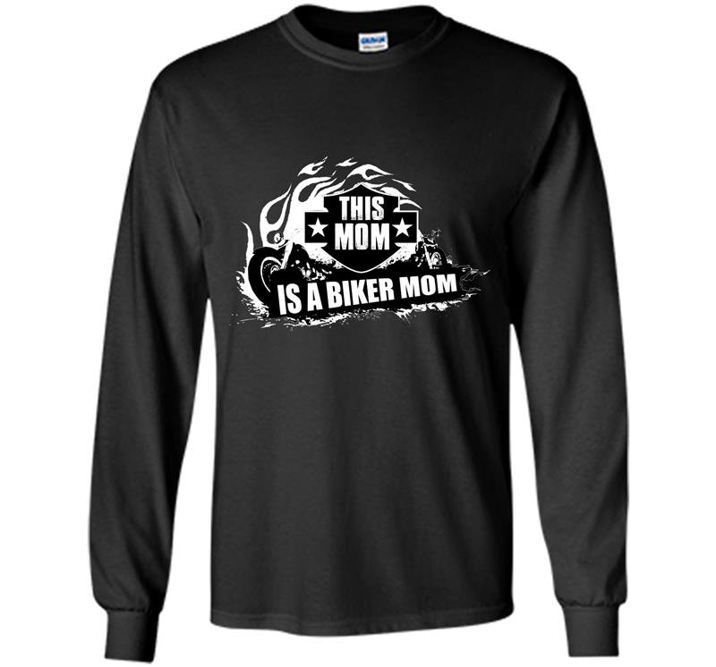 This mom is a biker mom Long Sleeve Gildan