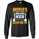 Worlds greatest mom loves her grandkids and her kids too Long Sleeve Gildan