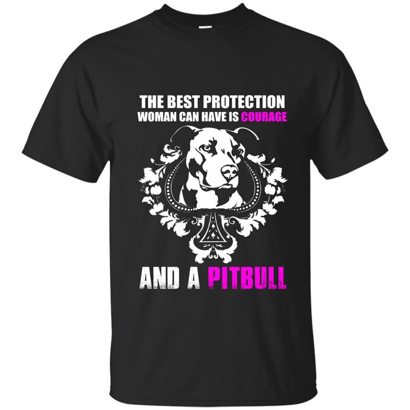 The best protection a woman can have is courage and a german shepherd t-shirt