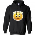 Angel emoji yellow halo smile blue emoticon smiley Hoodie