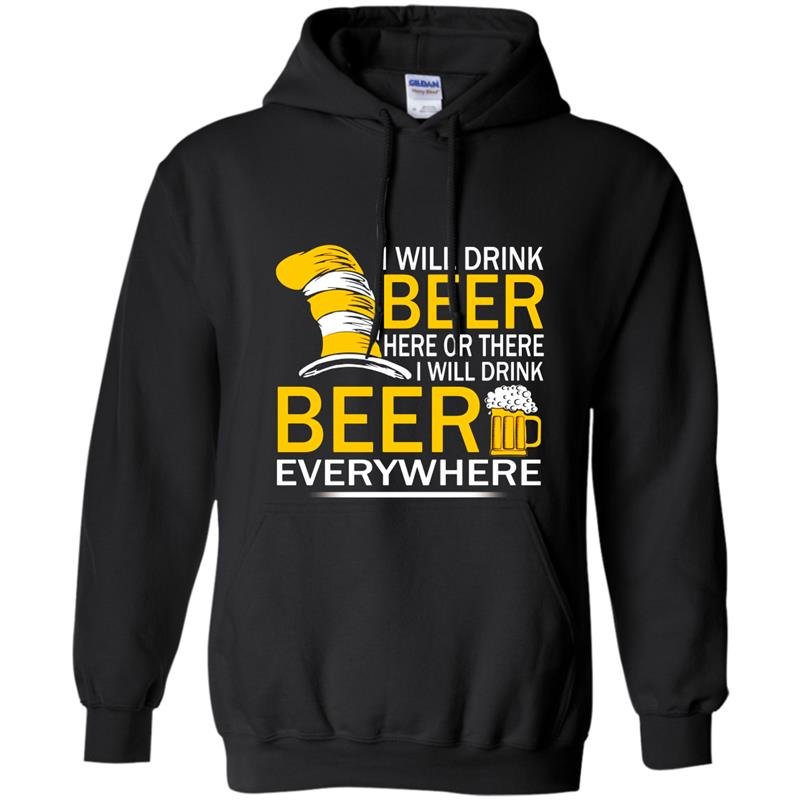 Hat cat sayings i will drink beer everywhere Hoodie