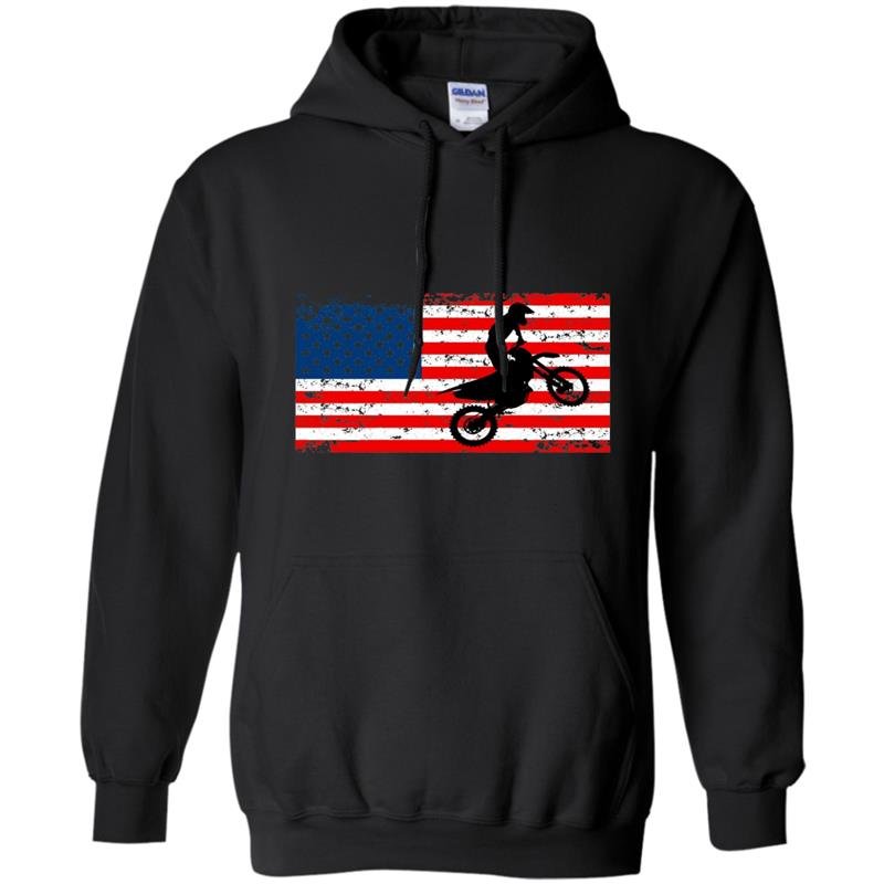 Usa veteran american flag motocross dirtbike vintage Hoodie