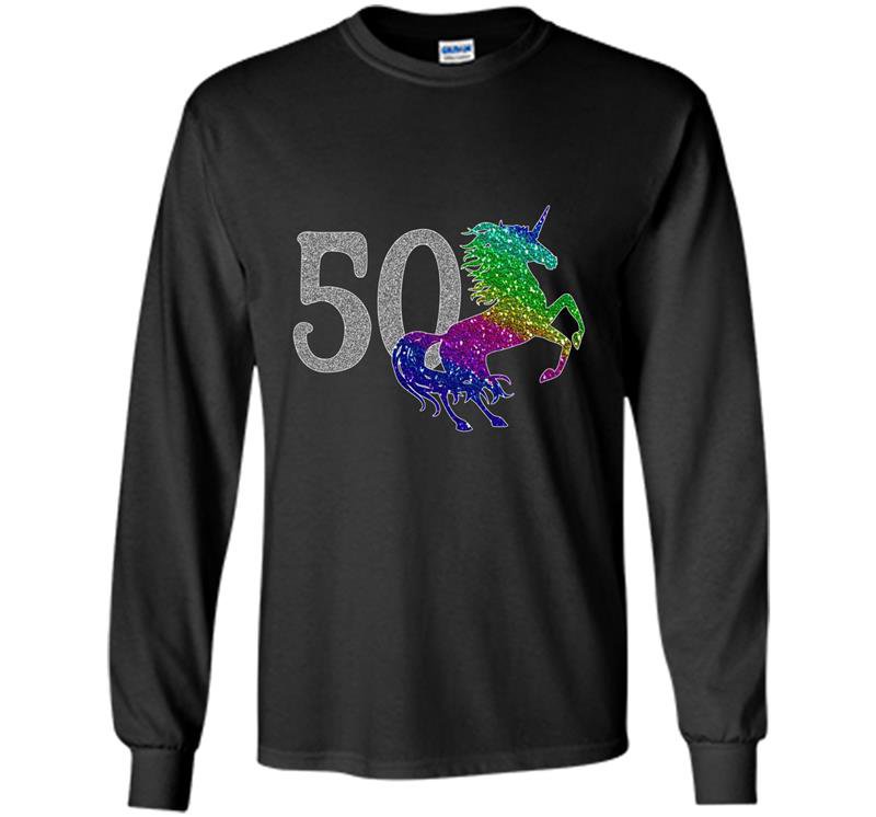 50 year old unicorn 50th birthday Long Sleeve Gildan