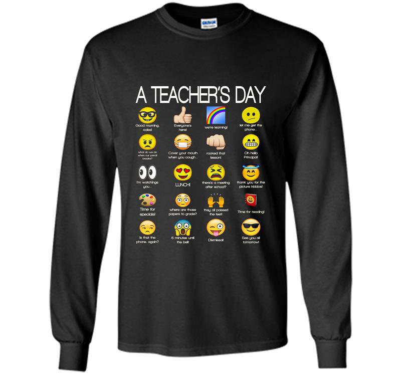 A teachers day funny emoji teacher gift Long Sleeve Gildan