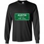 Austin city limits tee population full short sleeve cas Long Sleeve Gildan