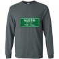 Austin city limits tee population full short sleeve cas Long Sleeve Gildan