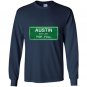 Austin city limits tee population full short sleeve cas Long Sleeve Gildan