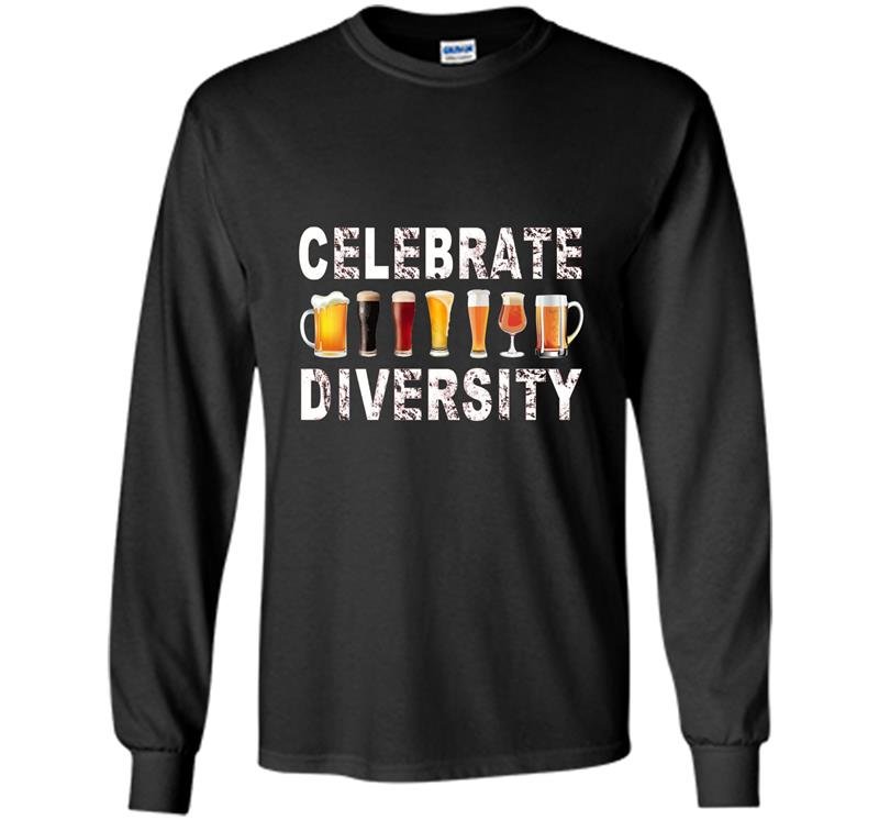 Celebrate diversity beer asphalt Long Sleeve Gildan
