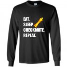 Chess eat sleep checkmate repeat funny geek nerd tee Long Sleeve Gildan