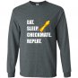 Chess eat sleep checkmate repeat funny geek nerd tee Long Sleeve Gildan